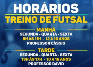 Secretaria de Esporte e Lazer divulga novos horários do treino de futsal em Cambira