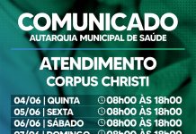 Saúde de Cambira divulga cronograma de atendimento durante o feriado de Corpus Christi