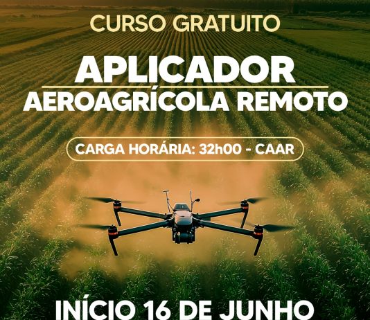 Curso gratuito de Aplicador Aeroagrícola Remoto abre inscrições em Cambira