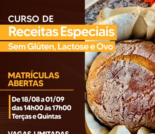 Cambira oferece curso de receitas especiais sem glúten, lactose e ovo