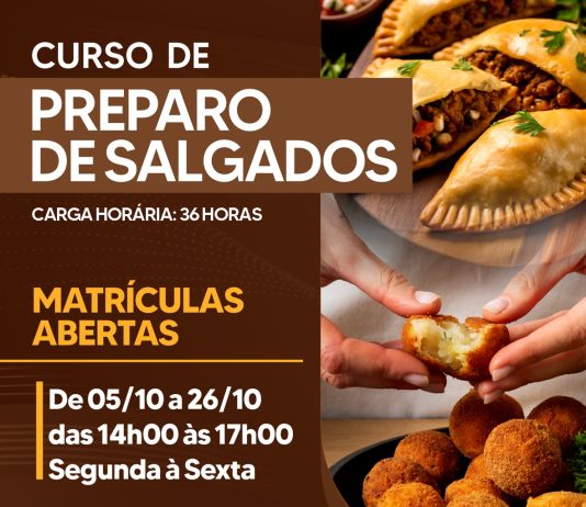 Curso de Preparo de Salgados abre inscrições em Cambira